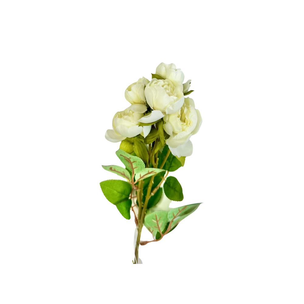 TCT Crafts Artificial 17" Mini Peony Floral Spray - Craft and Home Decor Supply - White, Pink, or Burgundy - Artificial Peony Flowers-5632