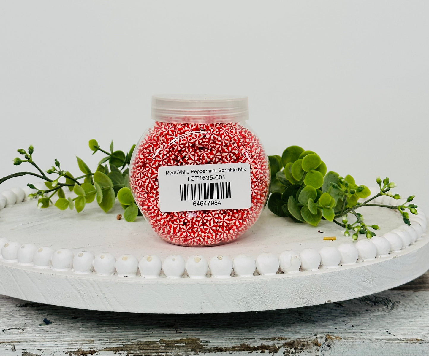 150g 5mm Red/White Peppermint Polymer Clay Sprinkle Mix - Perfect for Fake Bakes, Clay Art, Slime - Festive, Joyful, and Playful TCTCrafts