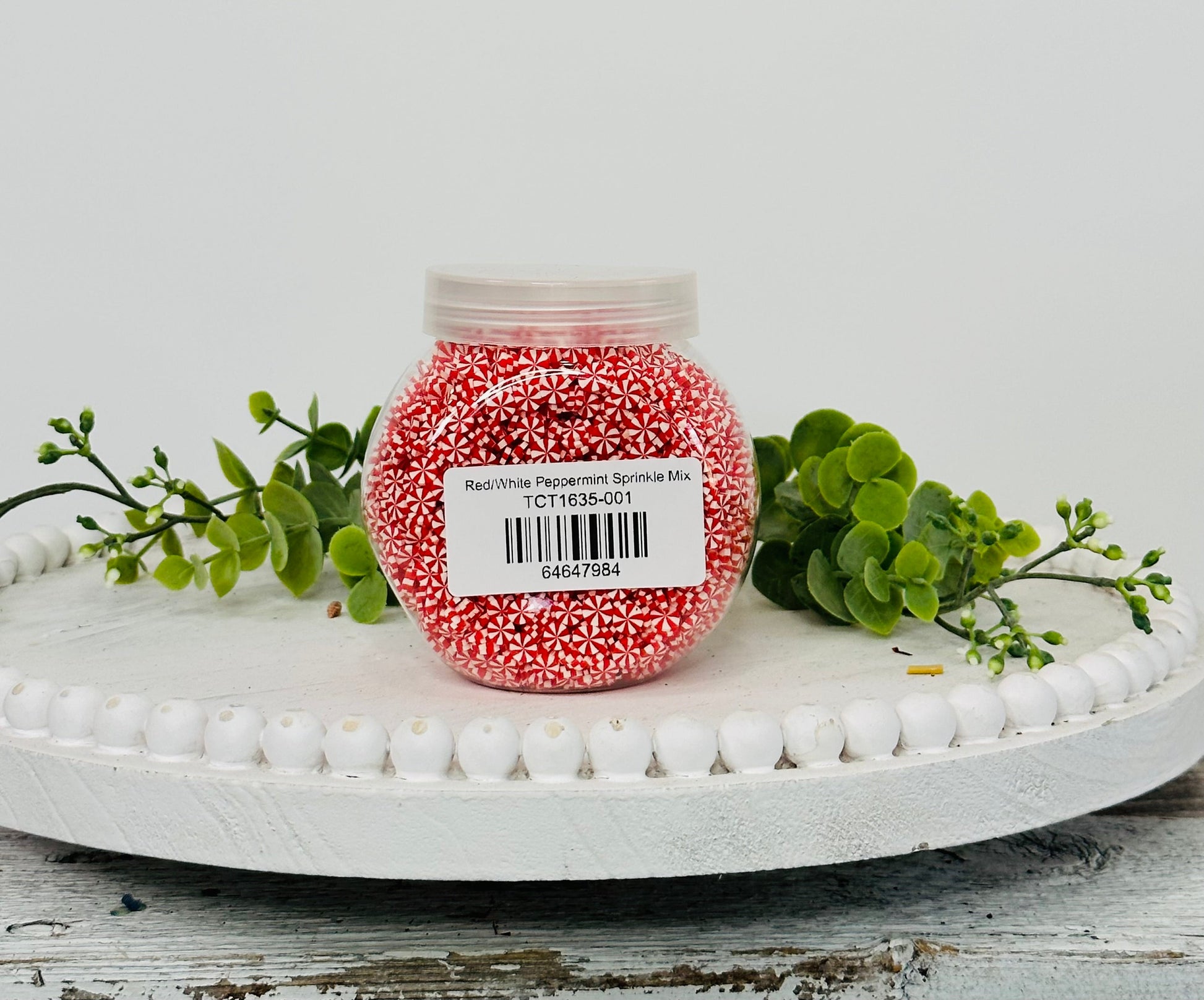 150g 5mm Red/White Peppermint Polymer Clay Sprinkle Mix - Perfect for Fake Bakes, Clay Art, Slime - Festive, Joyful, and Playful TCTCrafts