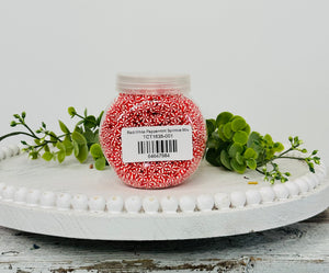 150g 5mm Red/White Peppermint Polymer Clay Sprinkle Mix - Perfect for Fake Bakes, Clay Art, Slime - Festive, Joyful, and Playful