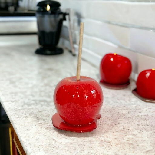 One Lifelike Faux Red Candy Apple, 7-Inch Artificial Fall Decor Fruit, Perfect for Seasonal Displays, Photo Props & Tiered Trays TCT Crafts