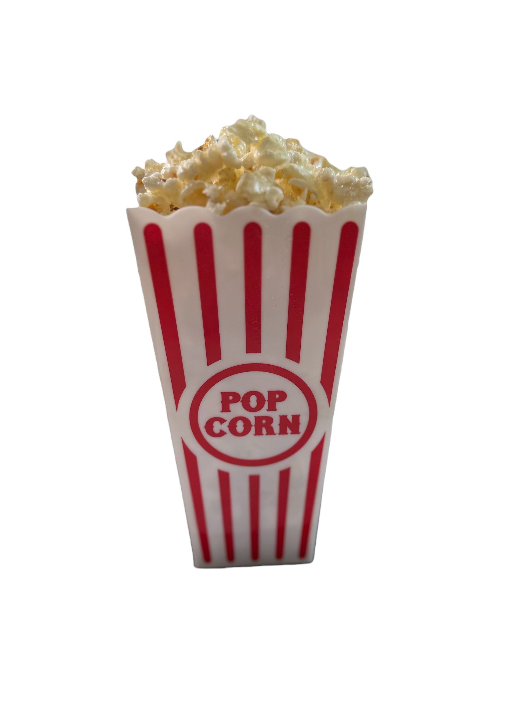 Classic 8-Inch Faux Popcorn Box Prop for Movie Room Decor, Non-Edible Resin Popcorn, Home Theater Accessory - Carnival Props TCT Crafts