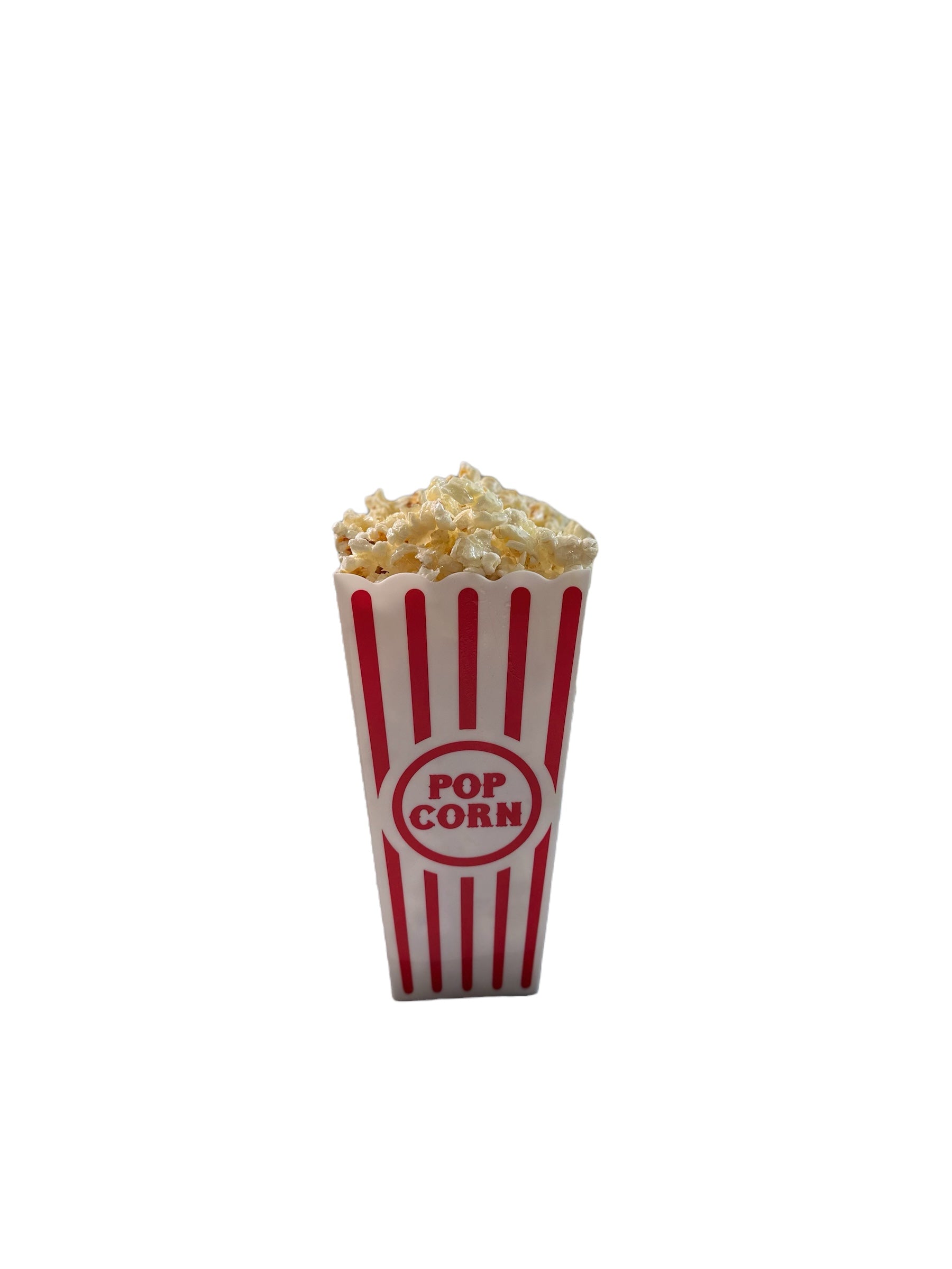 Classic 8-Inch Faux Popcorn Box Prop for Movie Room Decor, Non-Edible Resin Popcorn, Home Theater Accessory - Carnival Props TCT Crafts
