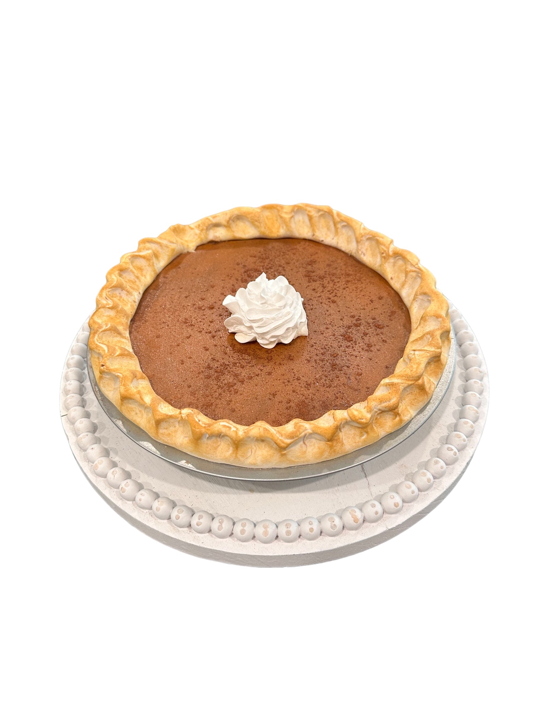 Realistic Traditional Faux Pumpkin Pie with Whipped Cream - 10 inch Decorative Pie, Perfect for Fall Decor, Kitchen Thanksgiving Decoration TCT Crafts