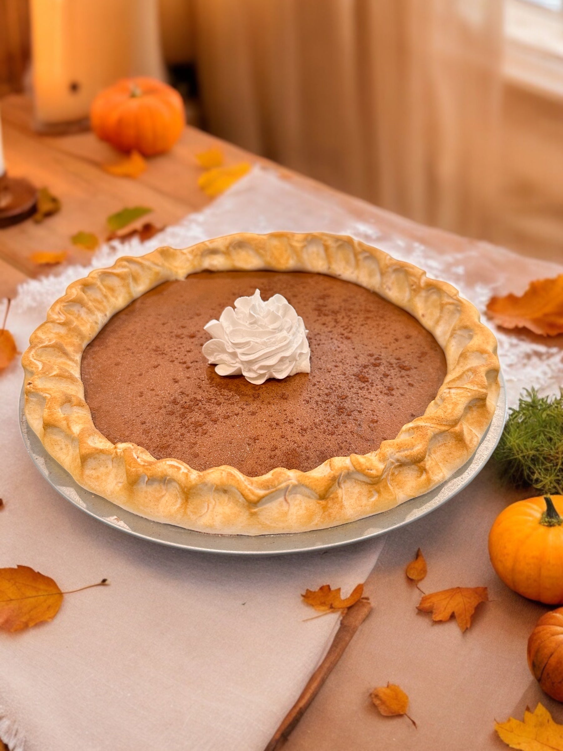 Realistic Traditional Faux Pumpkin Pie with Whipped Cream - 10 inch Decorative Pie, Perfect for Fall Decor, Kitchen Thanksgiving Decoration TCT Crafts