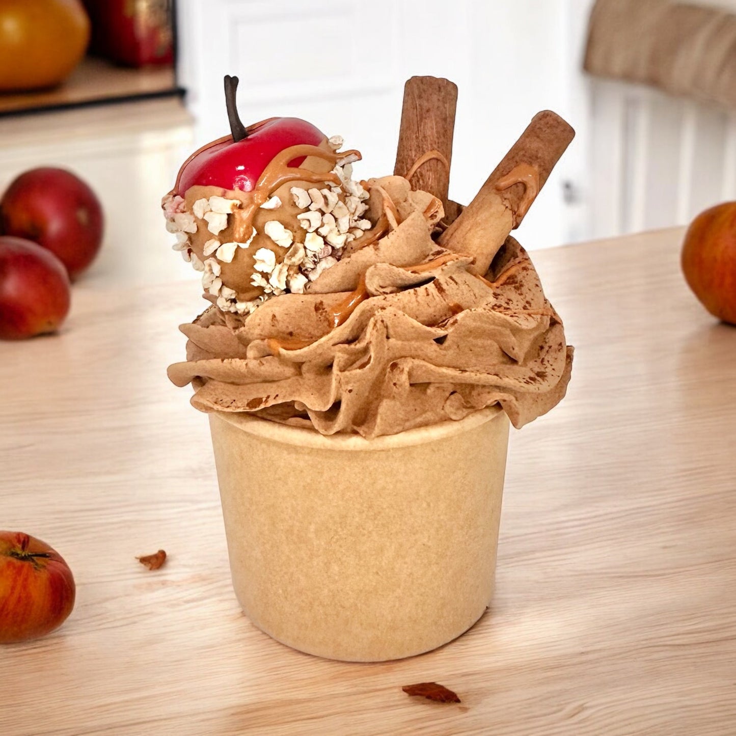 Faux Chocolaty Caramel Apple Cinnamon Cupcake | 5" x 3" Fall Decor for Tiered Trays and Vignettes TCT Crafts