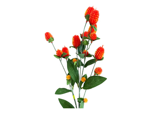 27'' Artificial Orange Globosa Spray - 7 Stems for Floral & Home Decor-63675OR