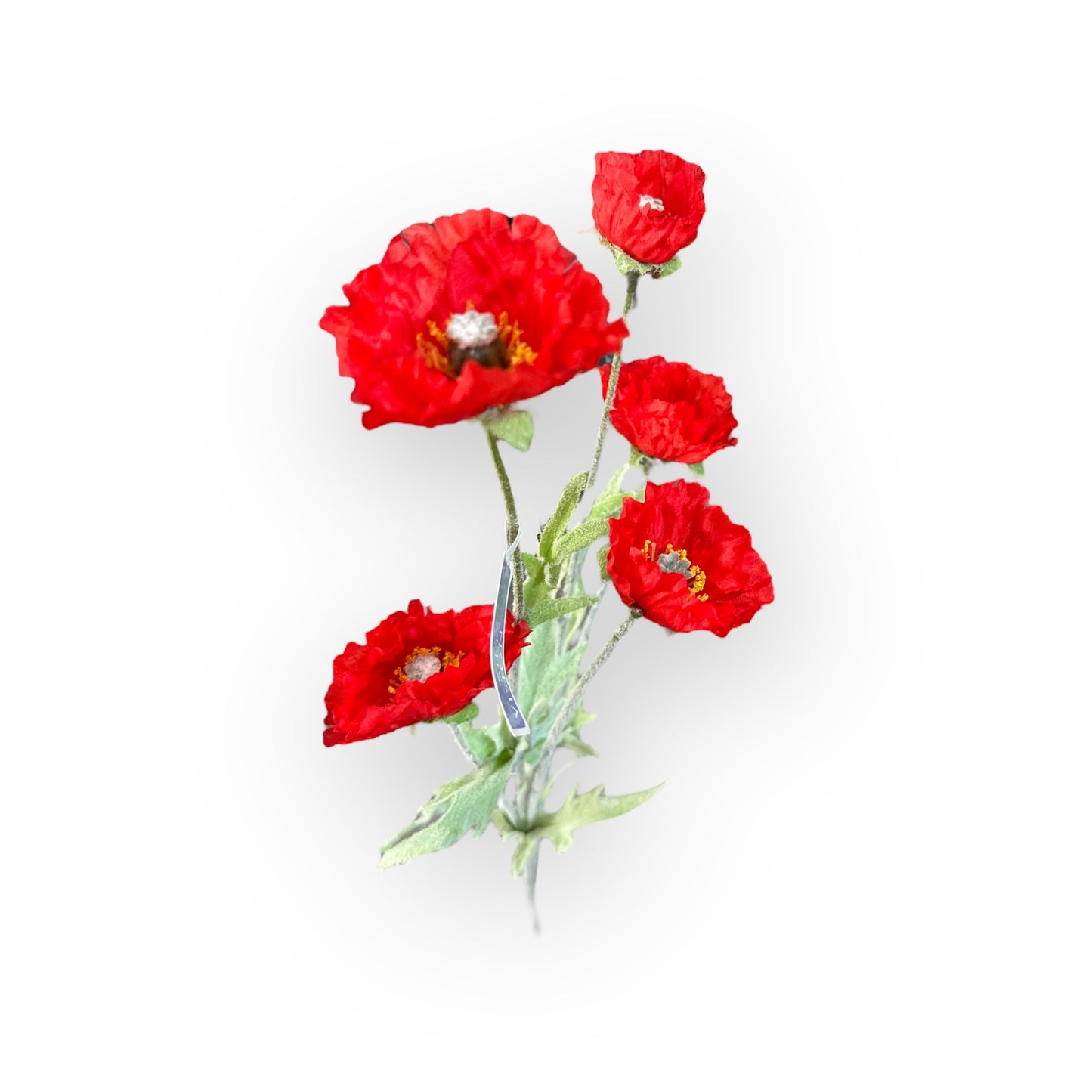 26" Watermelon Poppy Spray – Faux Meadow Flower Stem for Wreaths, Bouquets & Home Decor-FSP748-WM