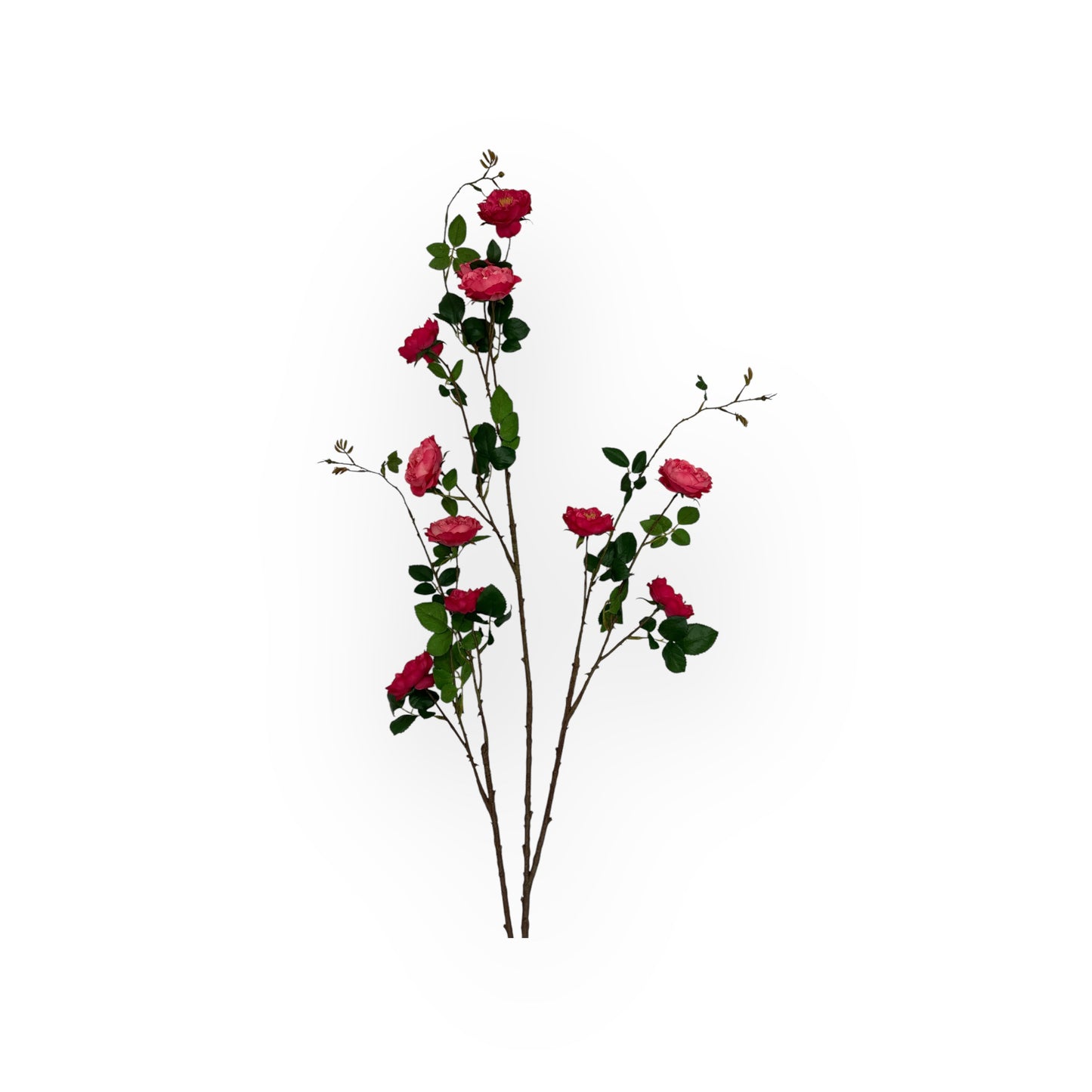 59" Tall Faux Pink Rose Spray Branch – Realistic Artificial Long Stem for Vases & Wedding Decor-FSR346-BT