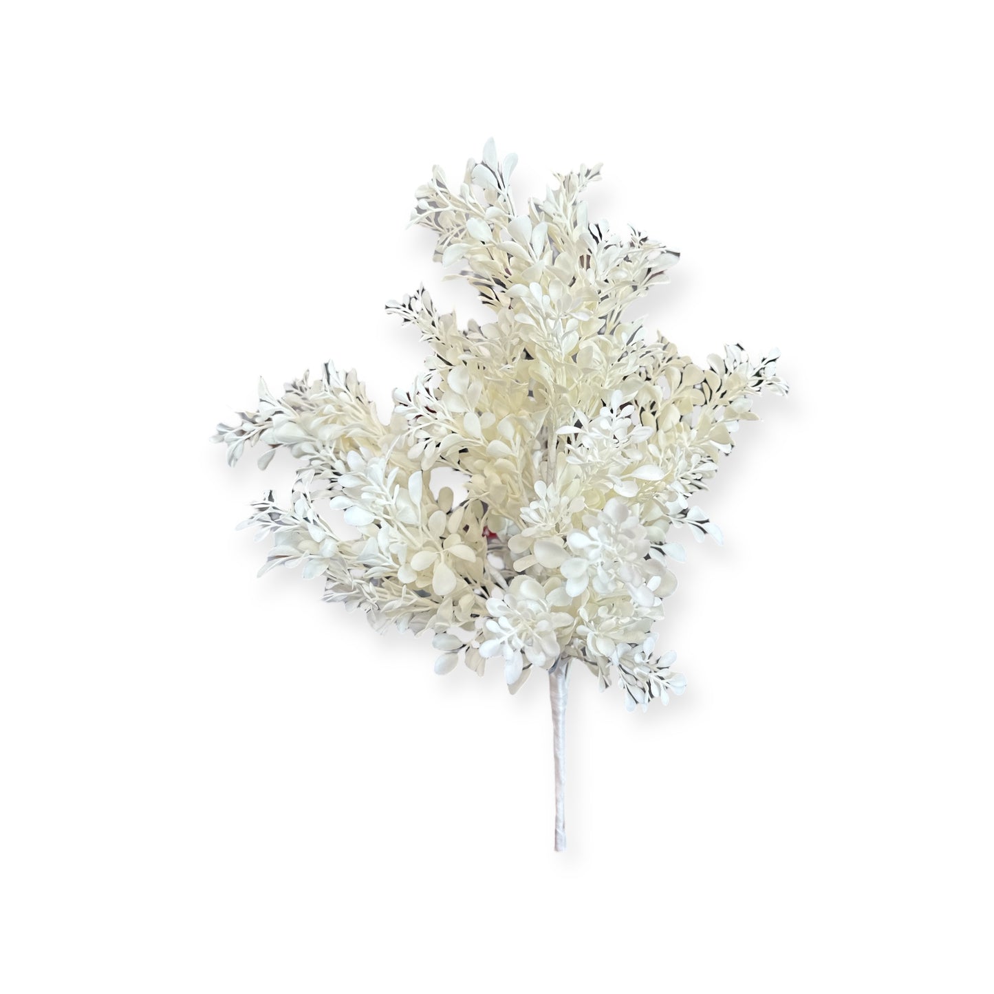 18.5" Artificial White Boxwood Bush – Faux White Filler Stem for Wreaths, Bouquets, Wedding Florals & Home Decor-PSB710-WH