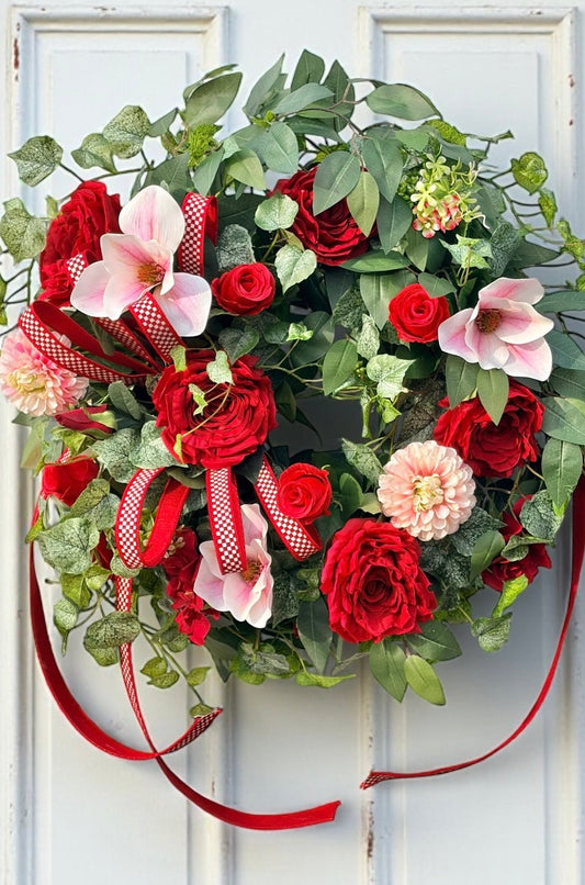 Red Rose Valentine Grapevine Wreath for Front Door and Everyday Decor TCT Crafts