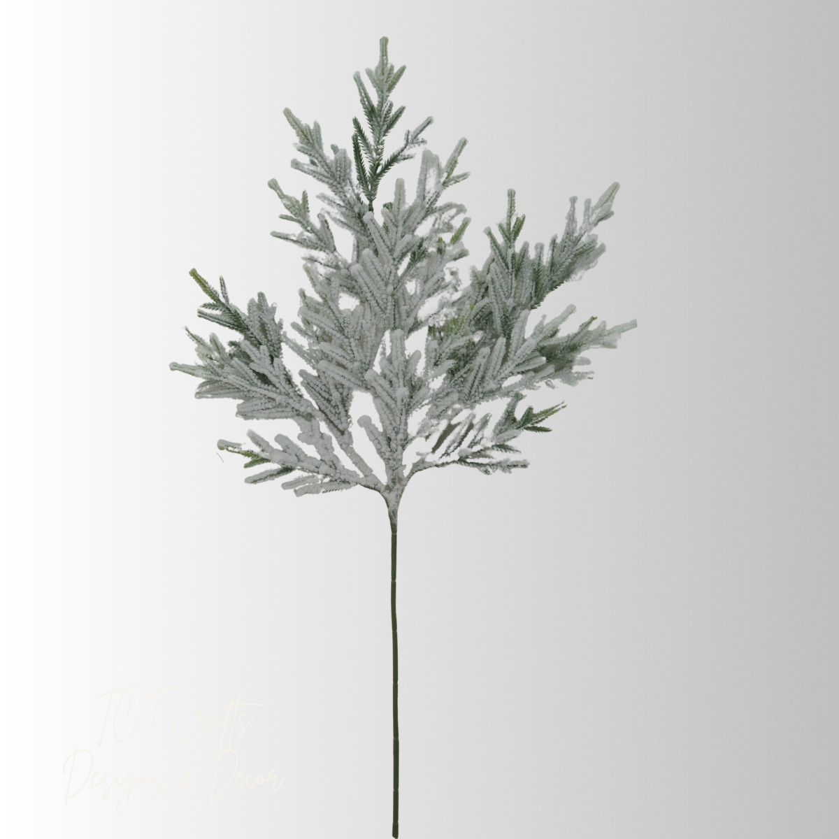 Snowy Pine Spray | Frosted Winter Christmas Greenery | 24" Golden Bell