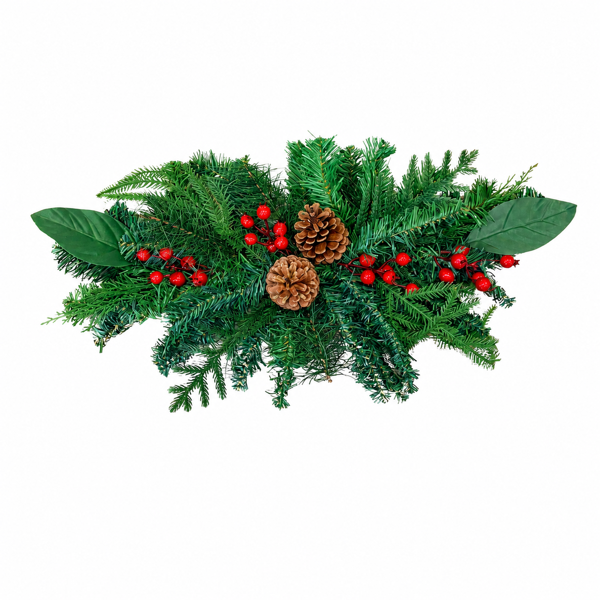 Pine Swag with Berries and Pinecones | Magnolia Leaf Christmas Decor | 24" Swag-WF705-RD Sims Pottery