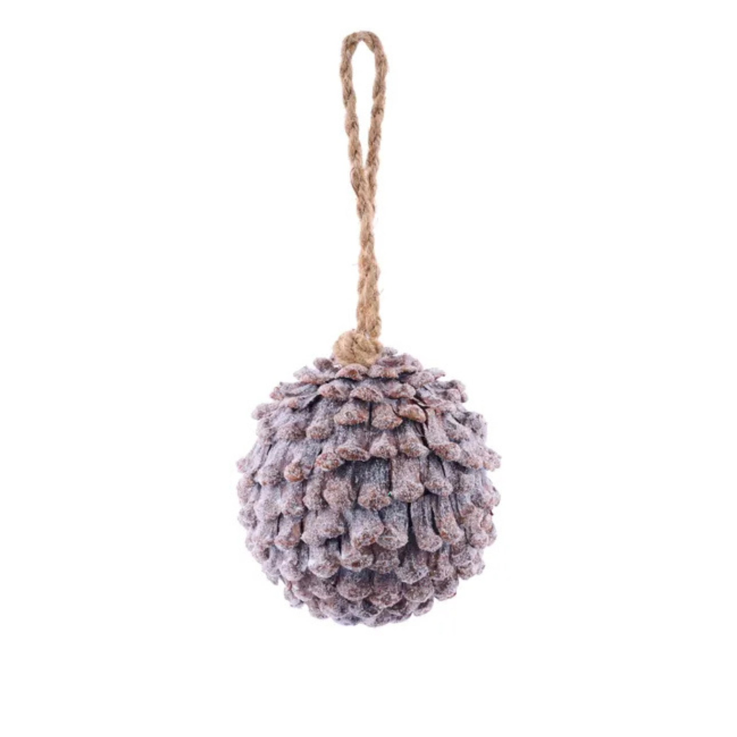 Rustic Frosted Pinecone Ornament – 4.25" Pinecone Petal Ball with Jute Hanger-XD1299 Craig Bachman