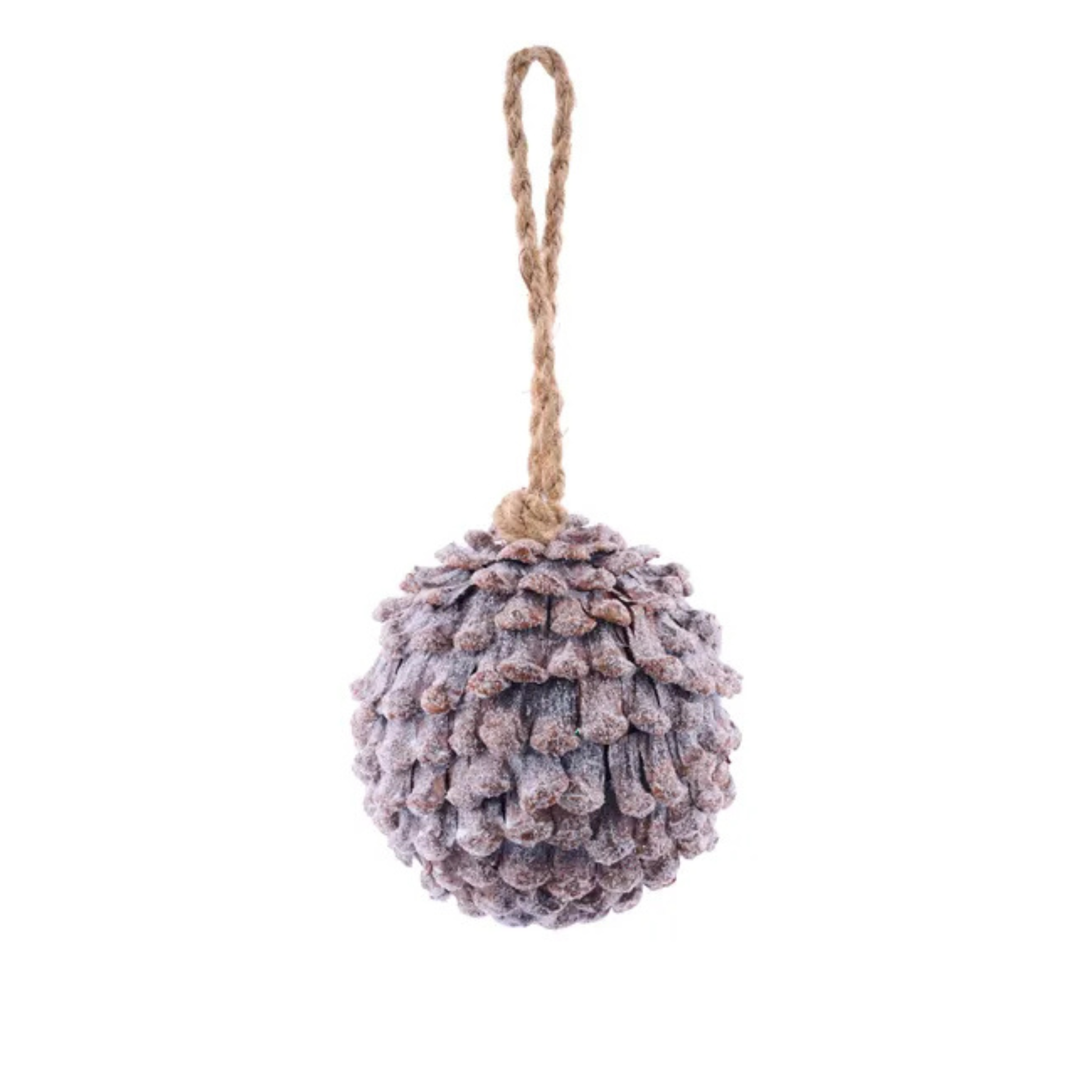 Rustic Frosted Pinecone Ornament – 4.25" Pinecone Petal Ball with Jute Hanger-XD1299 Craig Bachman