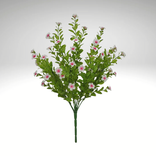 17" Pink Artificial Filler Bush – 9-Stem Silk Flower Pick for Spring Bouquets, Wreaths & DIY Décor-82396-PK