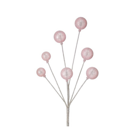 Pink Glitter Sugar Ball Spray 21" – Candyland Christmas Tree Pick-MTX75905BLPK Regency