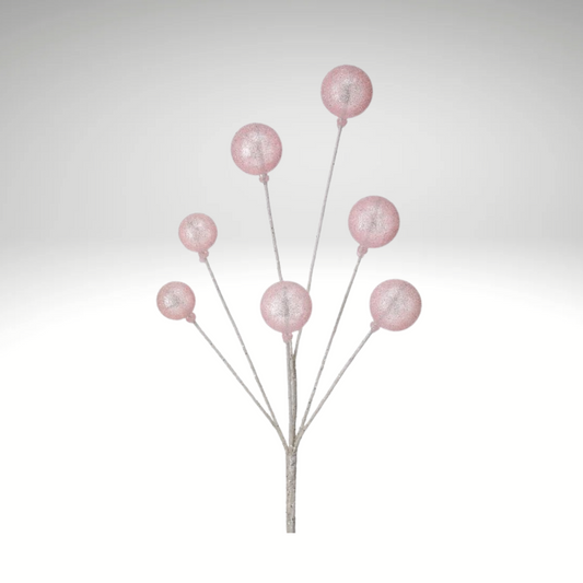 Pink Glitter Sugar Ball Spray 21" – Candyland Christmas Tree Pick-MTX75905BLPK Regency