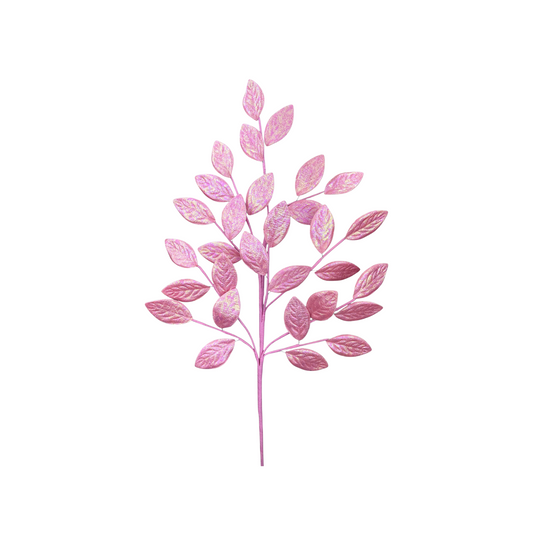 30" Pink Glossy Leaves Spray – Artificial Greenery Stem for Arrangements & Wreaths-86296PK Liberty Floral