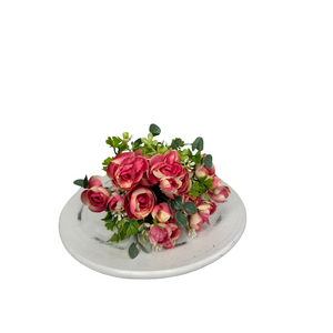 13" Pink Artificial Mini Ranunculus & Blossom Flower Bundle - Elegant Home Decor - Artificial Flowers for Arrangements (5499-P)