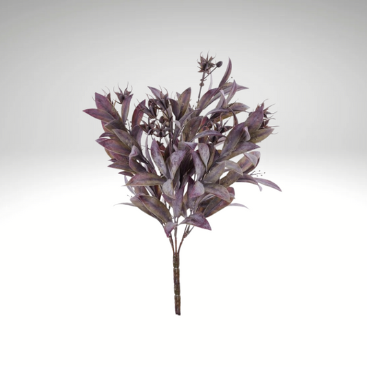 Fall Purple Leaf Bush 16" | Artificial Plastic Foliage Stem for Wreaths & Arrangements-FG642781 Craig Bachman