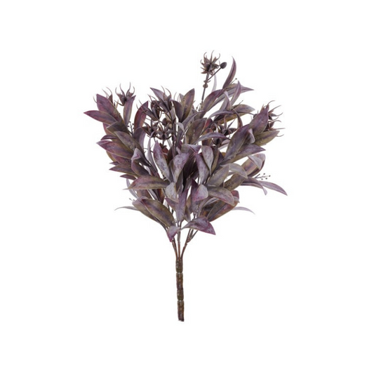Fall Purple Leaf Bush 16" | Artificial Plastic Foliage Stem for Wreaths & Arrangements-FG642781 Craig Bachman