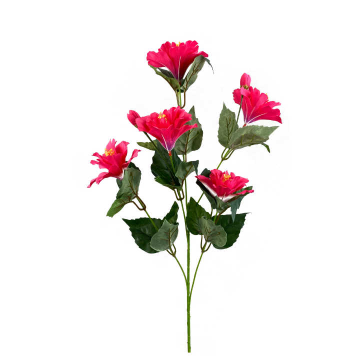28" Pink Artificial Hibiscus Spray – Faux Tropical Flower Stem for Summer Arrangements-63339BT Liberty Floral