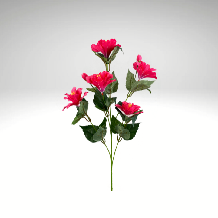 28" Pink Artificial Hibiscus Spray – Faux Tropical Flower Stem for Summer Arrangements-63339BT Liberty Floral