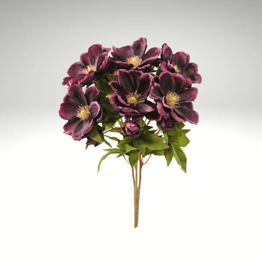Artificial Purple Magnolia Bush with 9 Stems-52371-NEWPU Golden Bell