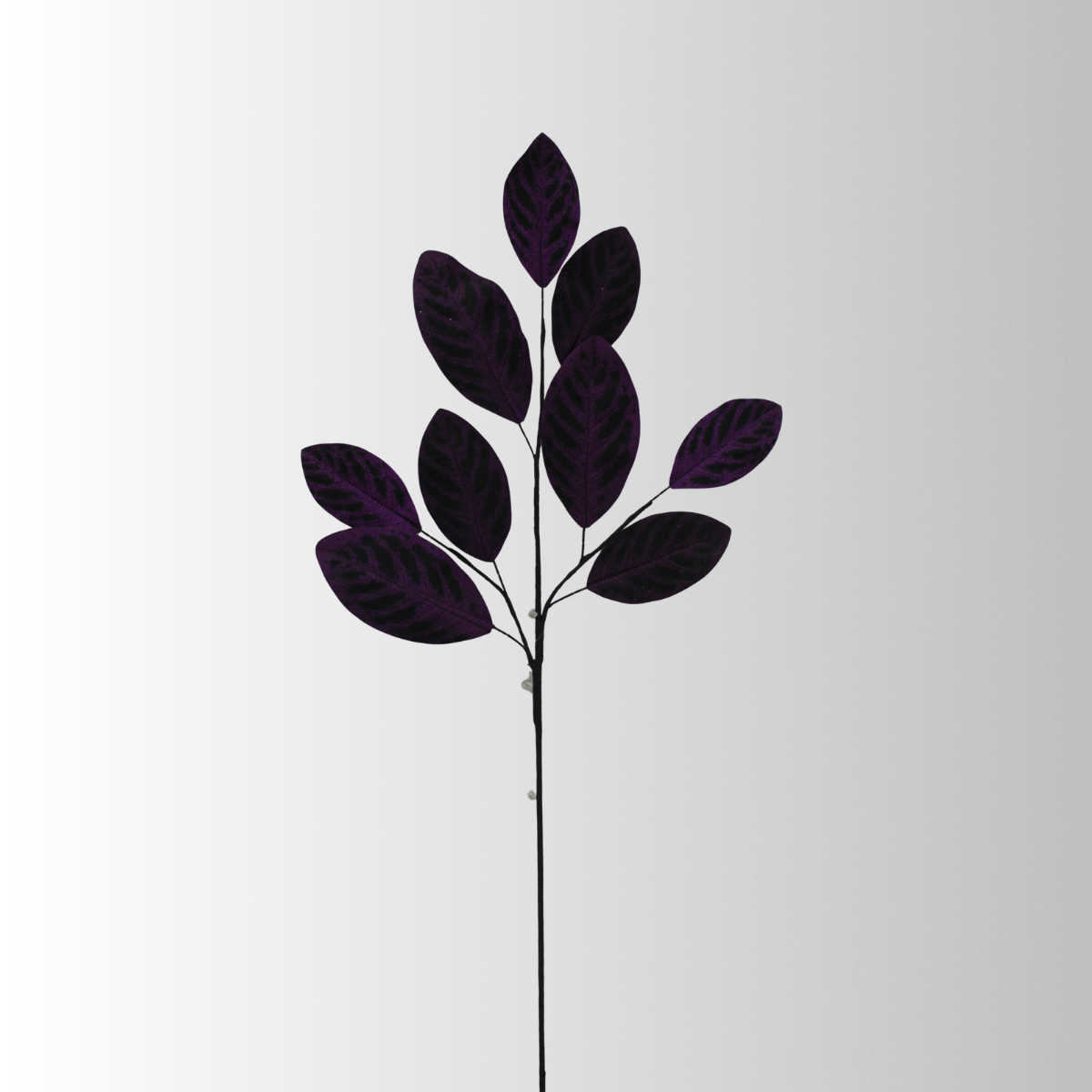 Purple Glitter Magnolia Leaf Spray — 32 Inch Holiday Stem-65706-PU Golden Bell