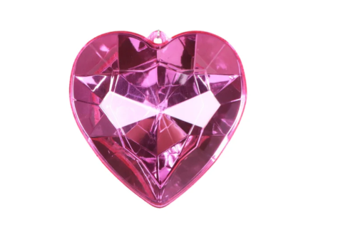 6" Farrisilk Heart Jewel Ornament - Red or Bubblegum Pink