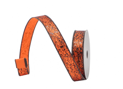 Farrisilk Orange & Black Wired Halloween Ribbon – 1” x 10YD Wicked Weave -RS256-87 Farrisilk