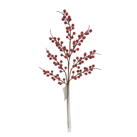 26" Iced Red Berry Spray | Artificial Christmas Berry Stem-32165 Golden Bell