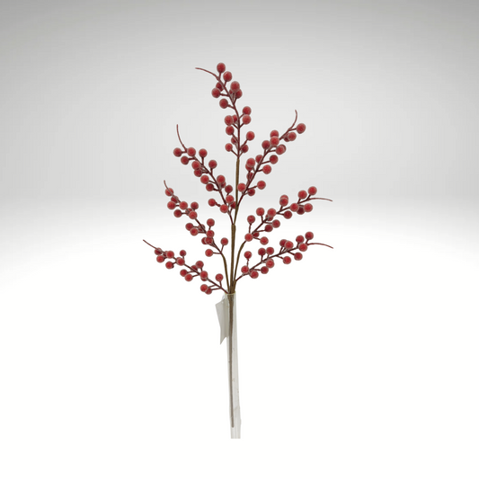 26" Iced Red Berry Spray | Artificial Christmas Berry Stem-32165 Golden Bell