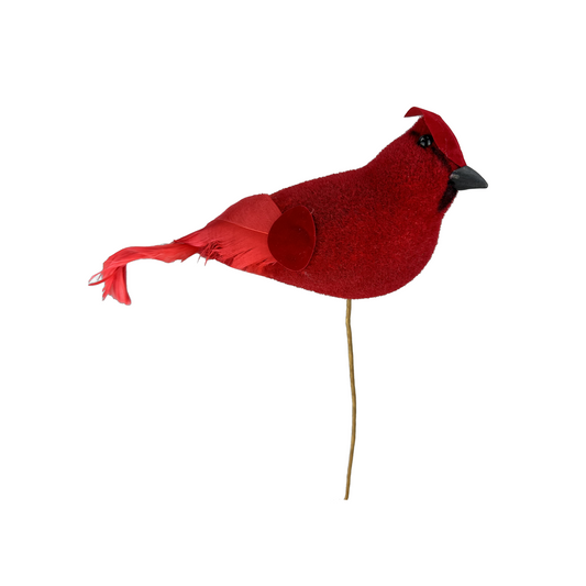 Red Cardinal Pick – 16"H Foam Bird Stem for Wreaths & Holiday Decor-85962RD Liberty Floral