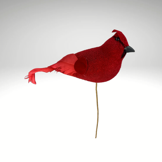 Red Cardinal Pick – 16"H Foam Bird Stem for Wreaths & Holiday Decor-85962RD Liberty Floral