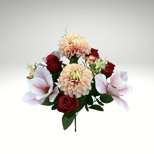 20" Zinnia Magnolia Rose Bush x12 | Mixed Floral Bush-64011RDPK Liberty Floral