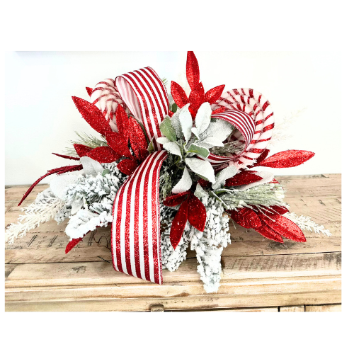 Red & White Peppermint Lollipop Holiday Centerpiece | Christmas Table Decor | 22x13 Festive Arrangement TCT Crafts