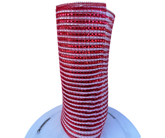 RE1342N5-10.25" x 10yd Wide Foil Mesh-Red/White Craig Bachman