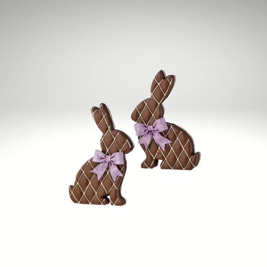 Resin Chocolate Bunny Wafer Decor Set 8 Inch-MT27066