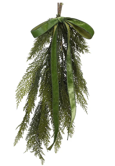 1” Olive Green, Red, or Ruby Velvet Bow – Pre-Made Farrisilk Ribbon Bow for Wreaths & Gifts Farrisilk