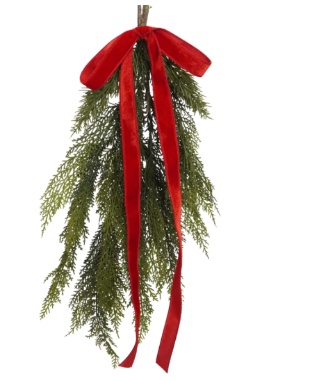 1” Olive Green, Red, or Ruby Velvet Bow – Pre-Made Farrisilk Ribbon Bow for Wreaths & Gifts Farrisilk