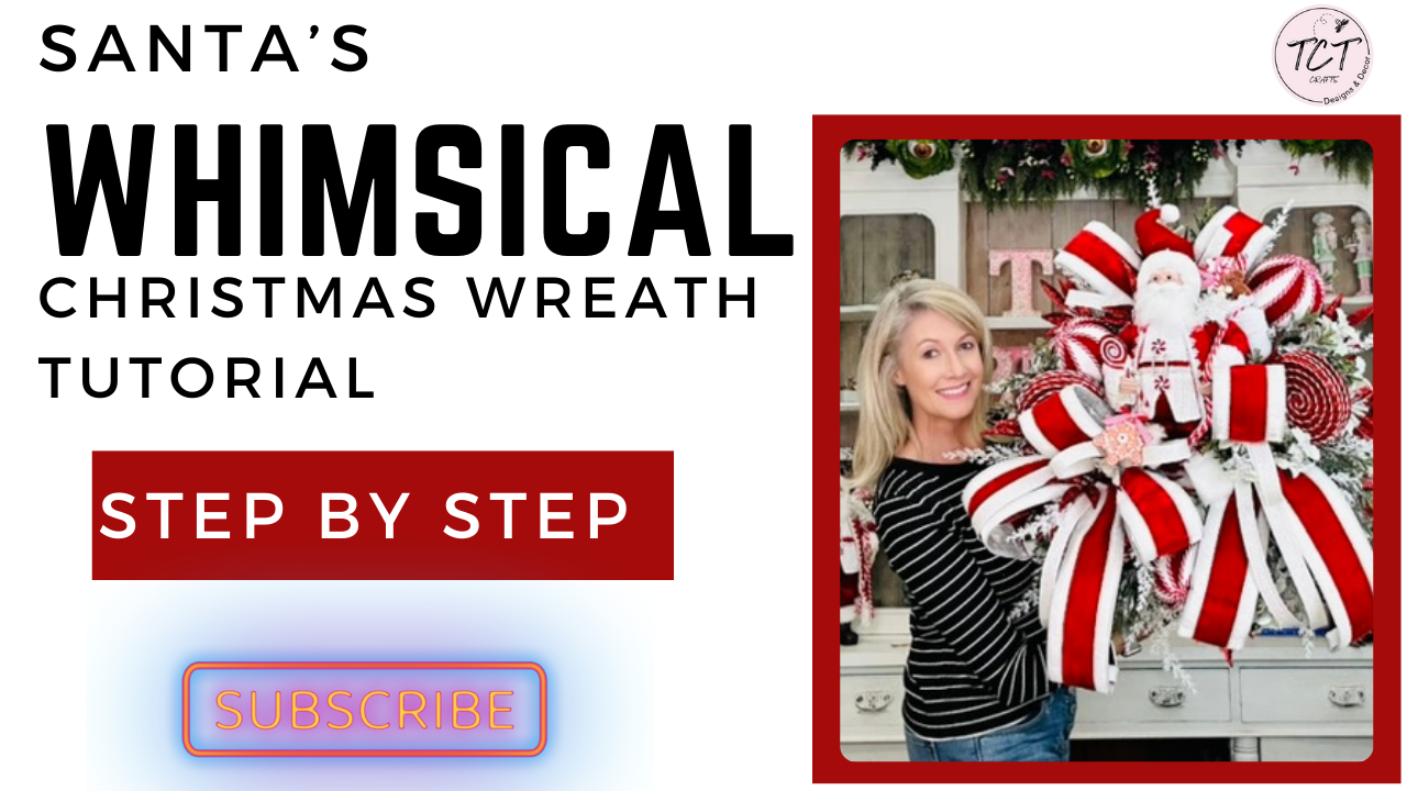 Digital Download: Santa's Whimsical Christmas Wreath Tutorial | PDF + Video Link | DIY Craft Tutorial