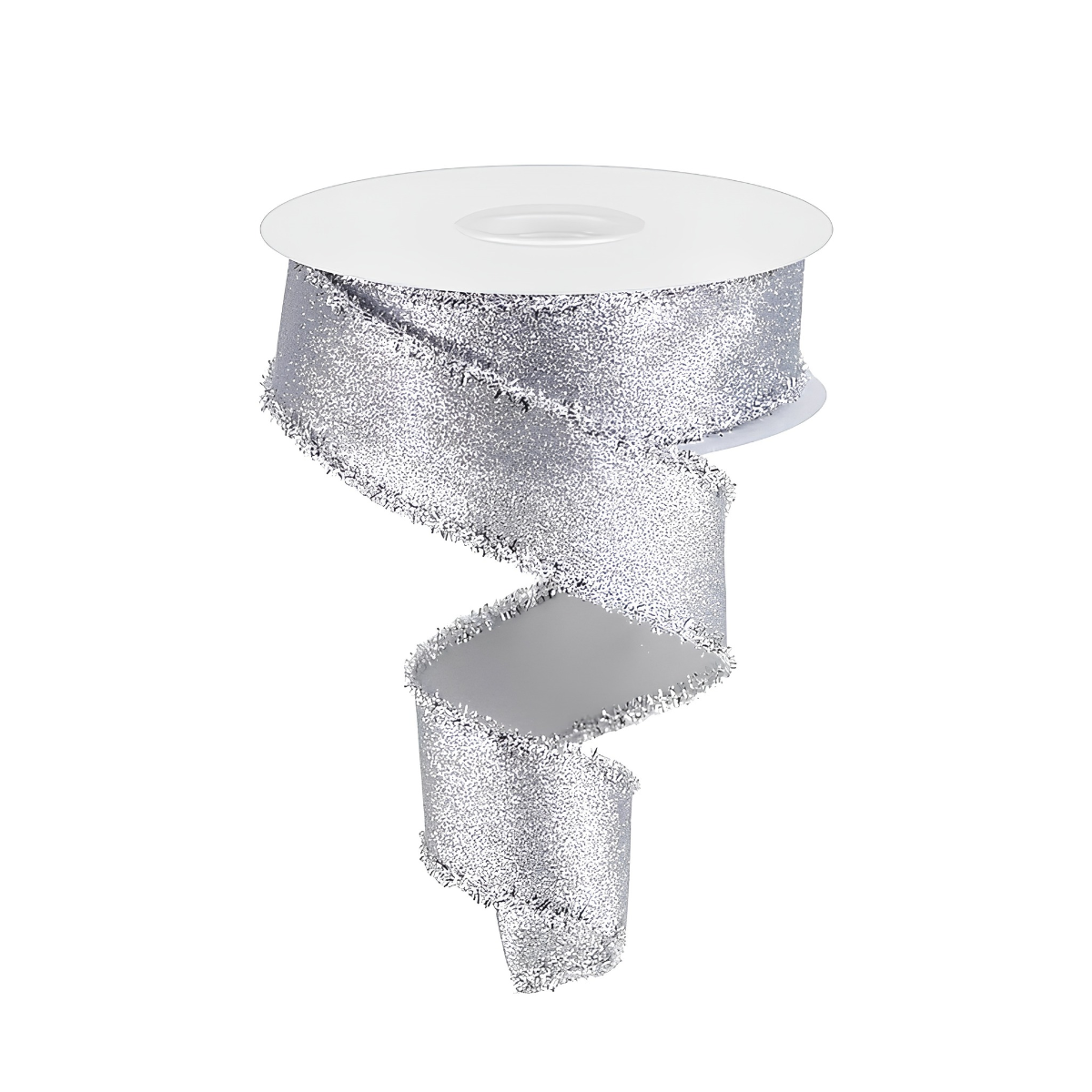 Silver Shimmer Tinsel Ribbon | Wired Glitter Christmas Ribbon | 1.5" x 10yd-RGA830826 Craig Bachman