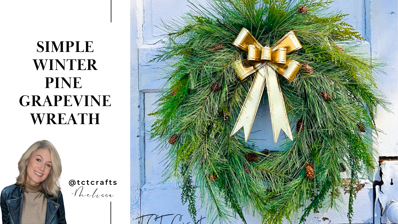 Digital Download: Simple Pine & Cedar Winter Wreath Tutorial | PDF + Video Link | DIY Craft Tutorial (Copy) TCT Crafts