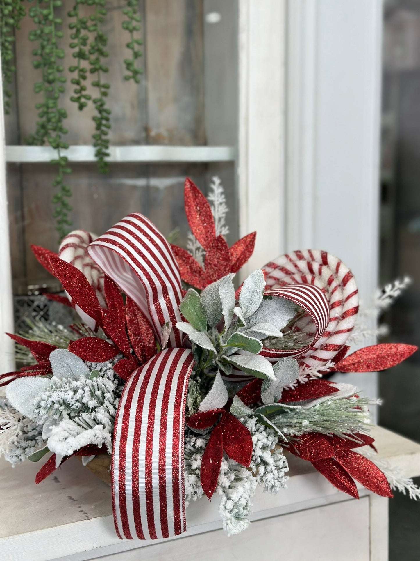 Red & White Peppermint Lollipop Holiday Centerpiece | Christmas Table Decor | 22x13 Festive Arrangement TCT Crafts