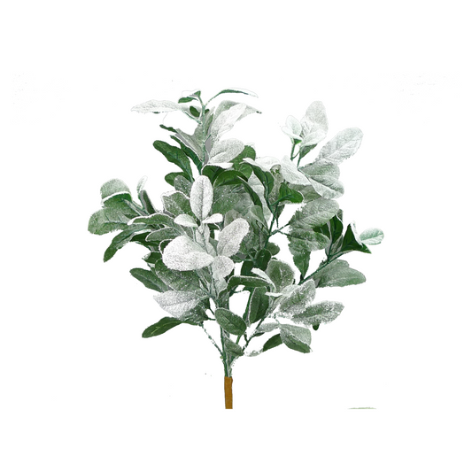 23" Frosted Lamb’s Ear Bush – Artificial Winter Greenery Pick (8 Stems)-84356SNOW Liberty Floral