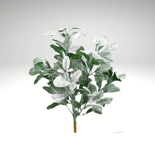 23" Frosted Lamb’s Ear Bush – Artificial Winter Greenery Pick (8 Stems)-84356SNOW Liberty Floral