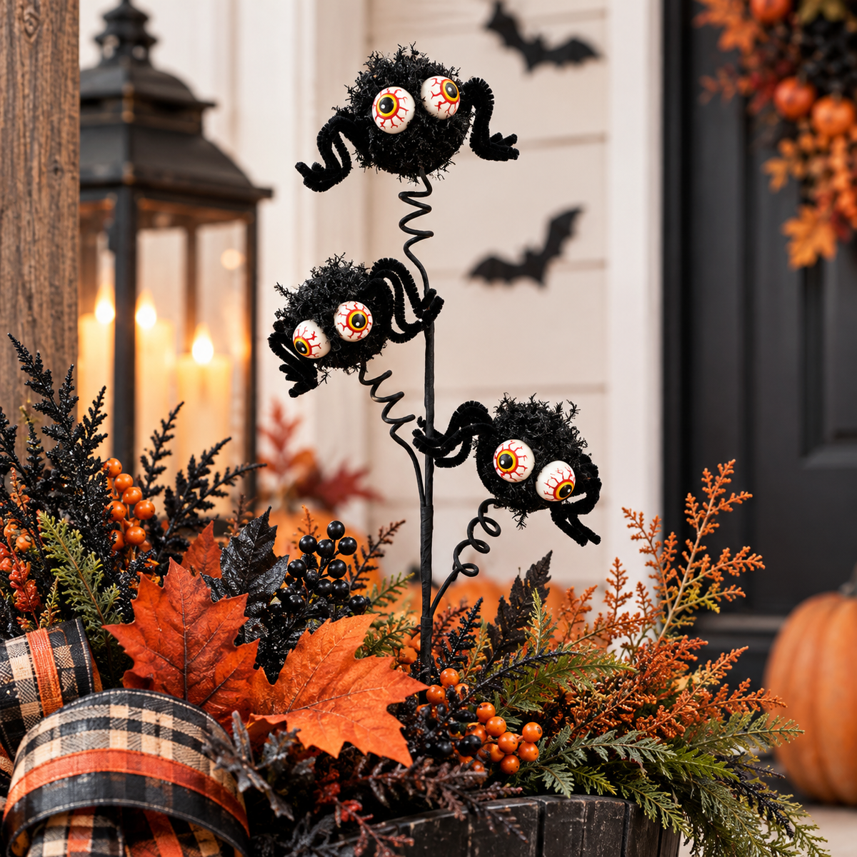 Black Googly Eye Spider Spray x3 26"-57428BK Liberty Floral