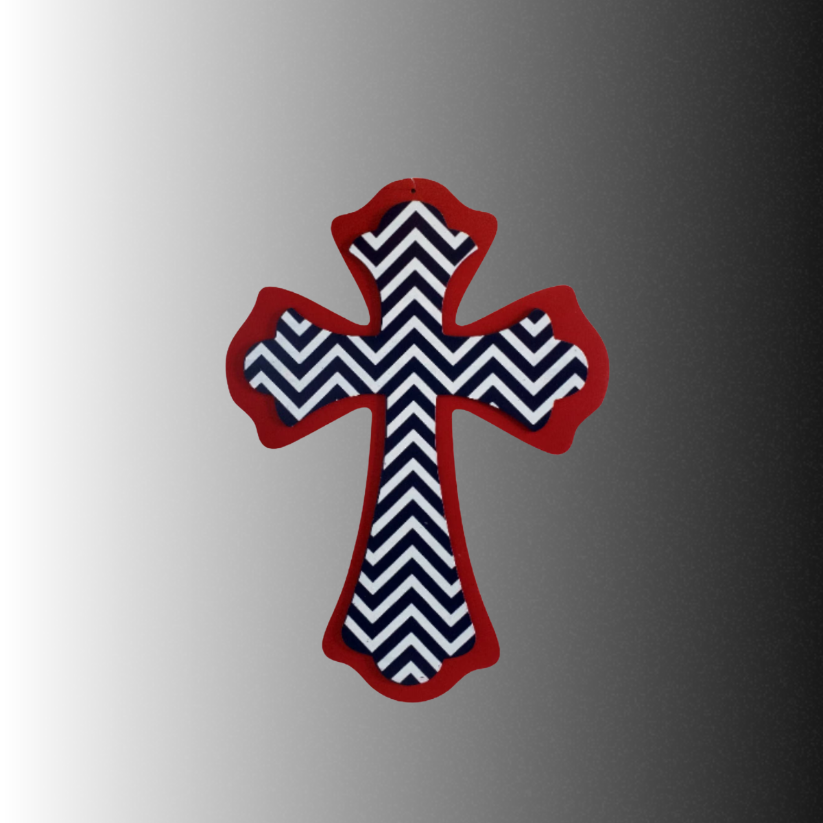 Patriotic Chevron Cross Sign 14.5 Inch Wall Decor-AB237442 TCT Crafts